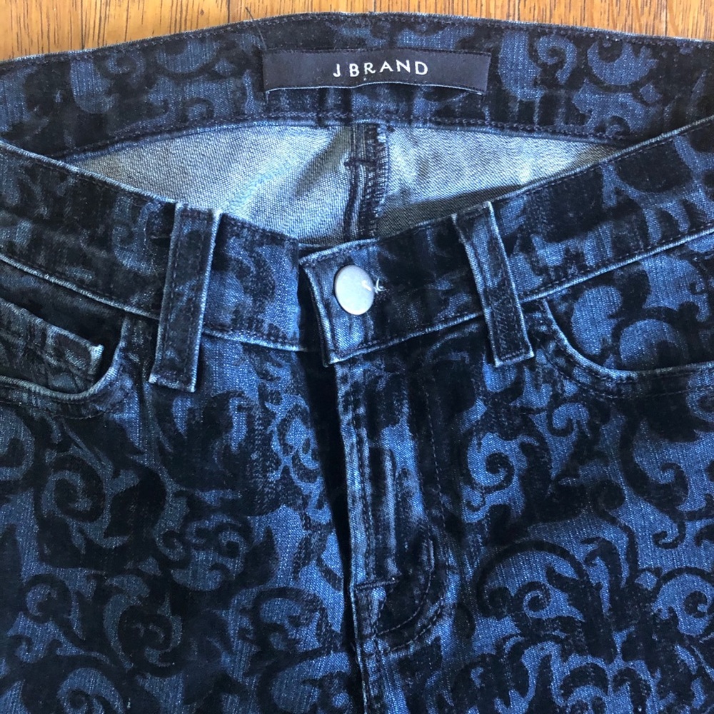 J Brand Black Velvet Brocade Skinny Jeans - Picture 5 of 5